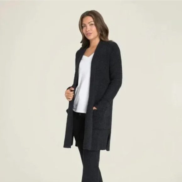 BAREFOOT DREAMS - Cozychic Lite Long Weekend Cardi in Black szS - Picture 3 of 15